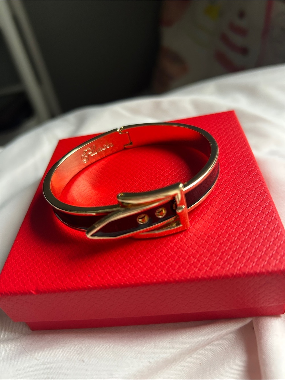 Plunder Gold and Black Buckle Bangle Bracelet